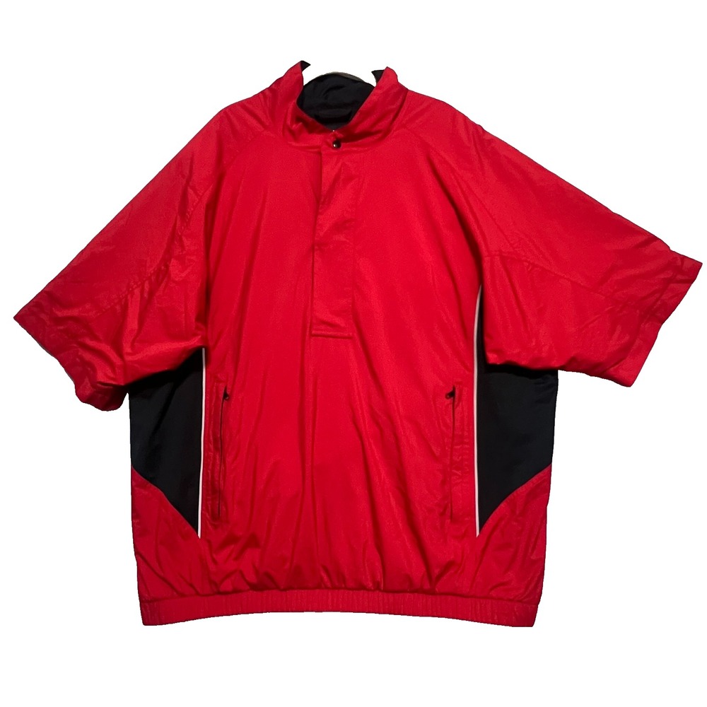 FootJoy DryJoys Performance Golf Windbreaker Jacket Men's XL Colorblock Red
